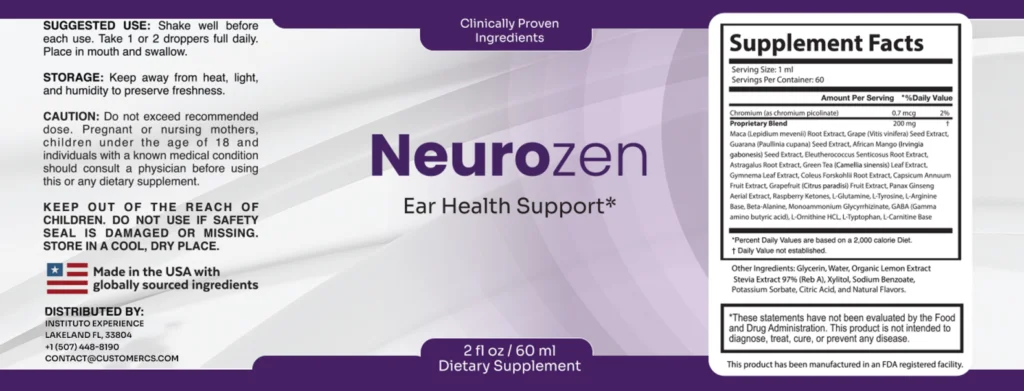 NeuroZen tinnitus formula reviews